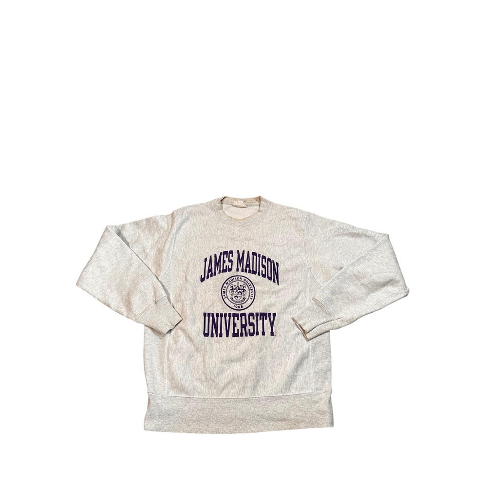 Champion Reverse Weave James Madison University JMU Sweatshirt Gray Mens Small